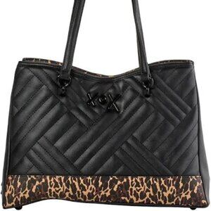 Betsey Johnson Quilted Leopard Triple Compartment Tote Bag NWT